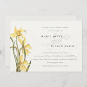 Elegantes Gelbes Daffodil Probe Abendessen Einladu Dankeskarte (Vorne/Hinten)