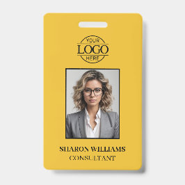 Elegantes gelbes einfaches minimalistisches Mitarb Ausweis