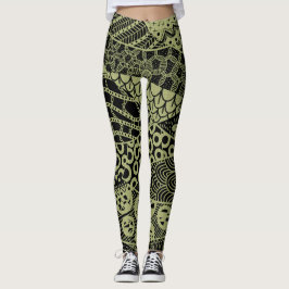Elegantes gelbes geometrisches Abstraktes Tribal-M Leggings