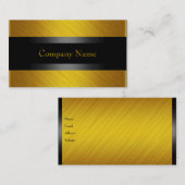 Elegantes Gelbes Gold mit Schwarz Visitenkarte (Vorne/Hinten)