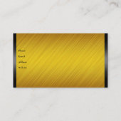 Elegantes Gelbes Gold mit Schwarz Visitenkarte (Rückseite)