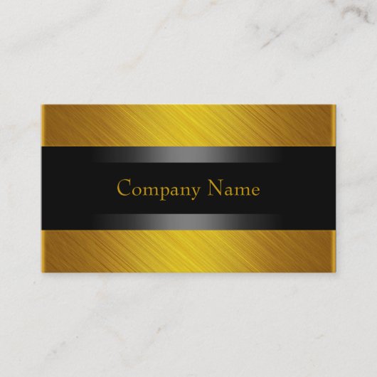 Elegantes Gelbes Gold mit Schwarz Visitenkarte (Vorderseite)