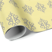 Elegantes, gelbes graues Wrapping Paper Geschenkpapier (Rolleneckpunkt)
