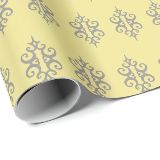 Elegantes, gelbes graues Wrapping Paper Geschenkpapier (Rolleneckpunkt)