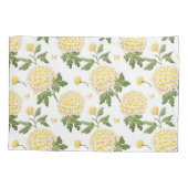 Elegantes, gelbes Hydragea-Flora-Schmetterlinge-Mu Kissenbezug (Rückseite)