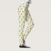Elegantes, gelbes Hydragea-Flora-Schmetterlinge-Mu Leggings (Rechts)