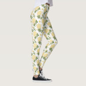 Elegantes, gelbes Hydragea-Flora-Schmetterlinge-Mu Leggings (Rechts)