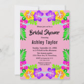 Elegantes gelbes Lila Rose Blumengeflecht Brautpar Einladung (Vorderseite)