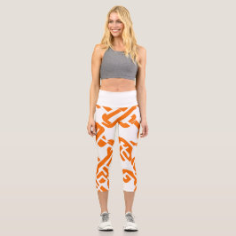 🟡 Elegantes gelbes Marigold-Motiv Capri Leggings