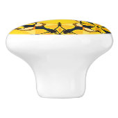 Elegantes gelbes Muster Keramikknauf (Seitenansicht)