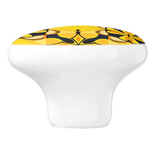 Elegantes gelbes Muster Keramikknauf (Seitenansicht)