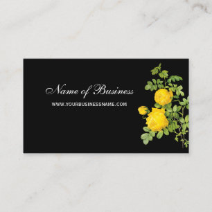 Elegantes Gelbes Rose Beruflich Schwarz Visitenkarte