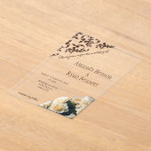 Elegantes, gelbes Rose-Rocco-Muster Hochzeit Acryleinladungen (Ablage )