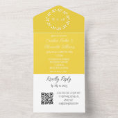 Elegantes Gelbes Script Moderner UAWG QR Code All In One Einladung (Innen Boden)