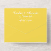 Elegantes Gelbes Script Moderner UAWG QR Code All In One Einladung (Rückseite)