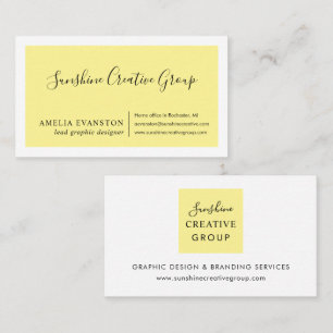 Elegantes gelbes Skript Professional Modern Visitenkarte