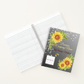 Elegantes, gelbes Sonnenblumen Notizblock (Innenseite)