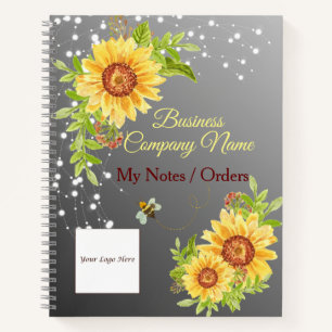 Elegantes, gelbes Sonnenblumen Notizblock