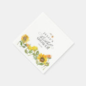 Elegantes Gelbes Sonnenblumen Sonnenblume Brautpar Serviette (Ecke)