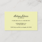 Elegantes gelbes und schwarzes Zickzack Visitenkarte (Rückseite)