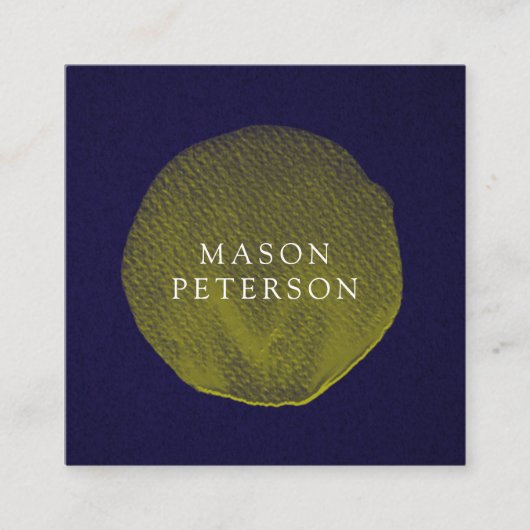 Elegantes gelbes Wasserfarben-Logo Quadratische Visitenkarte (Vorderseite)