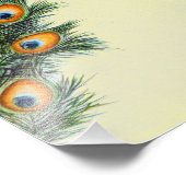 Elegantes Gelbes Wasserfarbenpfauen Fotodruck (Ecke)