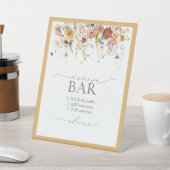 Elegantes Gelbes Wildblume Brautparty Mimosa Bar Sockelschild (In SItu)