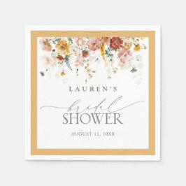 Elegantes Gelbes Wildblume Brautparty Napkins Serviette