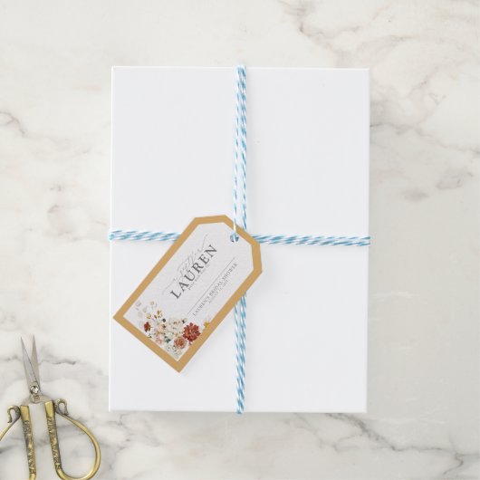 Elegantes Gelbes Wildblume Brautparty ohne Wrap Geschenkanhänger (Mit Garn)