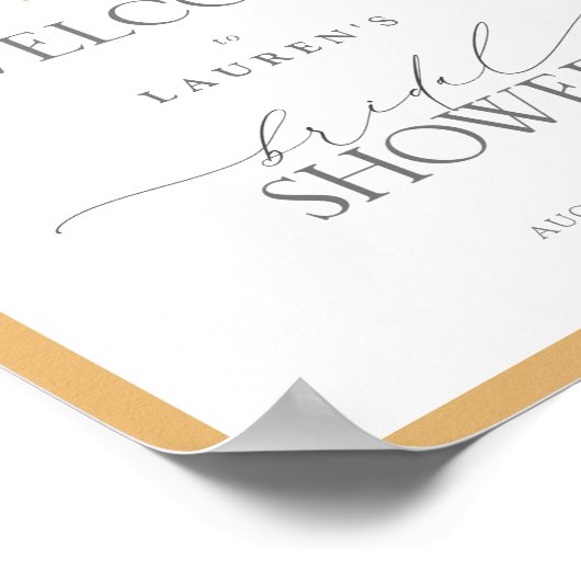 Elegantes Gelbes Wildblume Brautparty Willkommen Poster (Ecke)