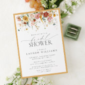 Elegantes Gelbes Wildblume Wasserfarbenes Brautpar Einladung