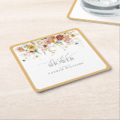 Elegantes Gelbes Wildblume Wasserfarbenes Brautpar Rechteckiger Pappuntersetzer (angewinkelt)