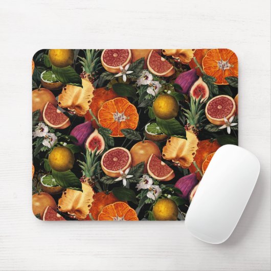 Elegantes gelbes Zitrusfrüchtemuster Mousepad (Mit Mouse)