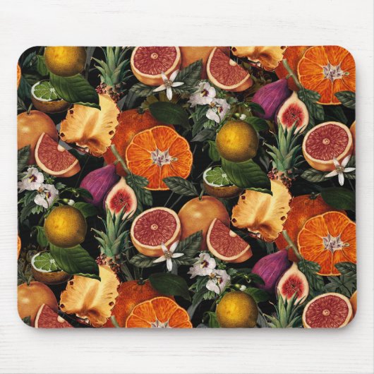 Elegantes gelbes Zitrusfrüchtemuster Mousepad (Vorne)