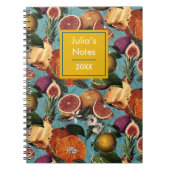 Elegantes gelbes Zitrusfrüchtemuster Notizblock (Vorderseite)