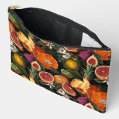 Elegantes gelbes Zitrusfrüchtemuster Zubehörtasche (Offen)