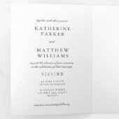 Elegantes Gem White Classic All-In-One-Hochzeitsfe Dreifach Gefaltete Einladung (Innen Erste Seite)