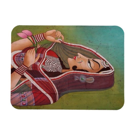 Elegantes Gemälde einer Frau Magnet (Horizontal)