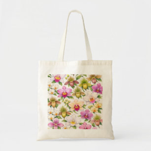 Elegantes gemischtes Orchideen-Blumen-Botanik-Must Tragetasche