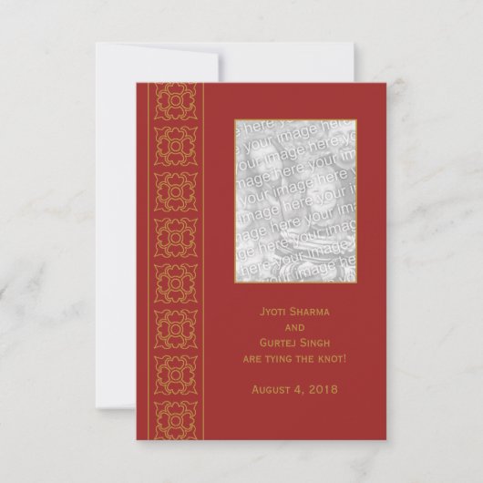 Elegantes Gemustertes IndianerSave the Date Save The Date (Vorderseite)