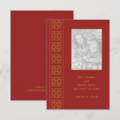 Elegantes Gemustertes IndianerSave the Date Save The Date (Vorne/Hinten)