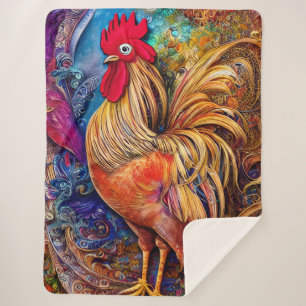 Elegantes Gemustertes Rooster Sherpadecke