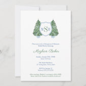 Elegantes, gemütliches Monogramm Mimosas Brautpart Einladung (Vorderseite)