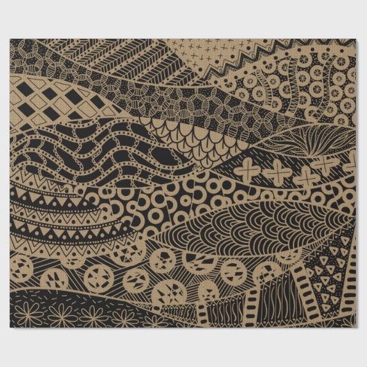 Elegantes, geometrisches Abstraktes Tribal-Muster| Geschenkpapier (Flach)