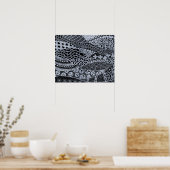 Elegantes geometrisches Abstraktes Tribal-Muster Poster (Küche)