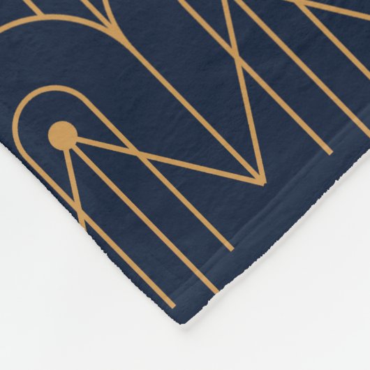Elegantes geometrisches Art Deco Design Fleecedecke (Ecke)