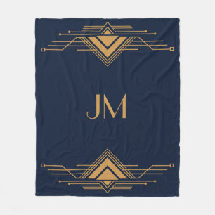 Elegantes geometrisches Art Deco Design Fleecedecke