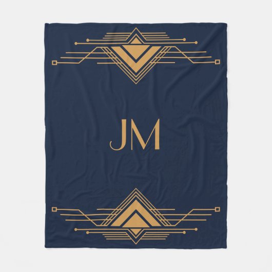 Elegantes geometrisches Art Deco Design Fleecedecke (Vorderseite)