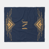 Elegantes geometrisches Art Deco Design Fleecedecke (Vorderseite (Horizontal))