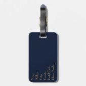 Elegantes geometrisches Art Deco Design Gepäckanhänger (Rückseite vertikal)